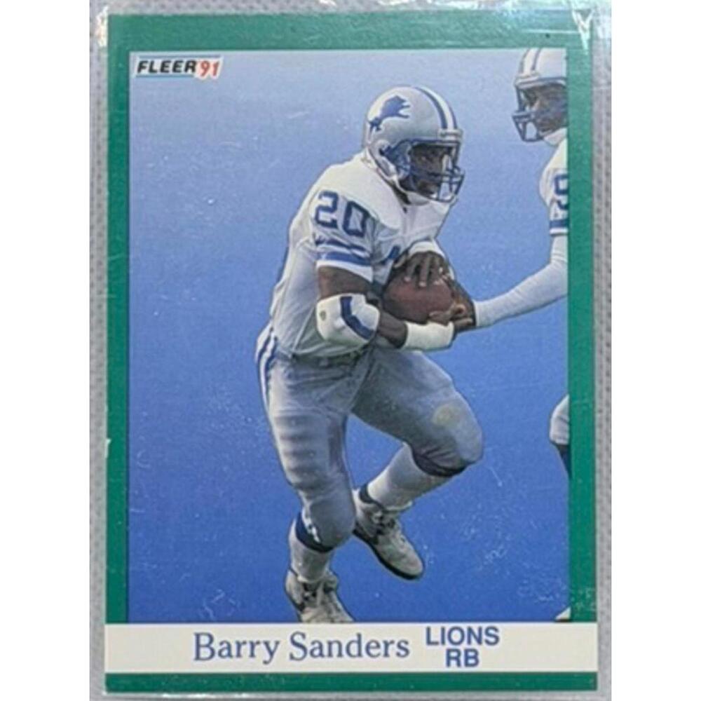 1991 Fleer Barry Sanders Detroit Lions Rookie Football Card